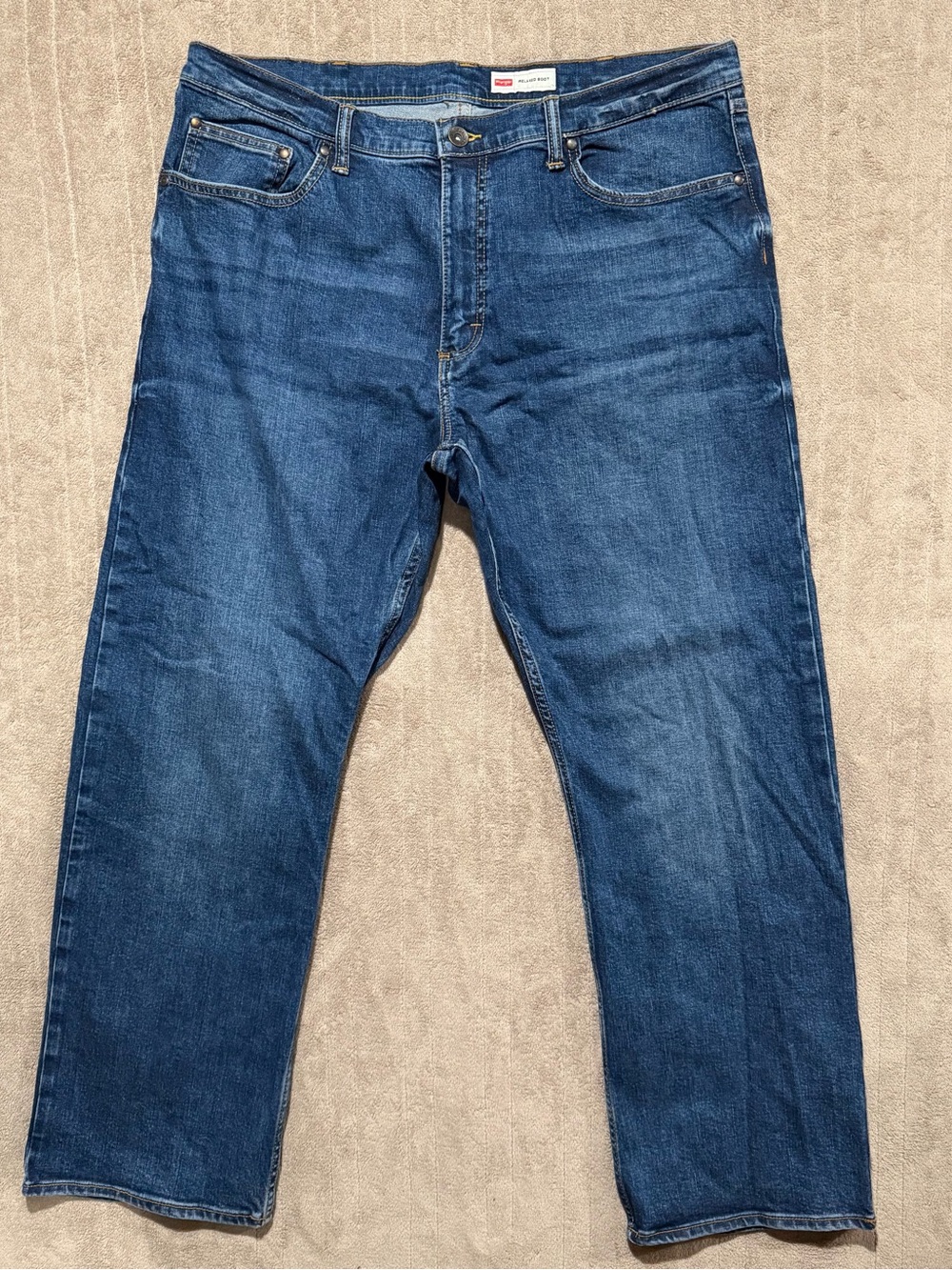 Wrangler Relaxed Boot Jeans Men’s Size 38x30 Western Cowboy Classic Blue Denim